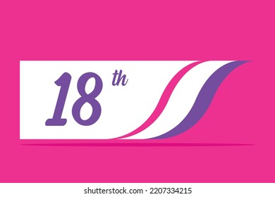 18th anniversary numbers logo template. Modern congratulation concept. Flat vector illustrations isolated.