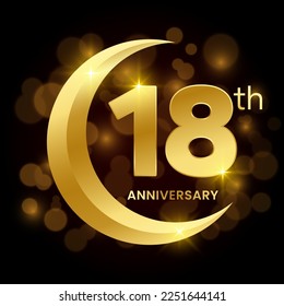 18th Anniversary Template Design Concept for Anniversary Celebration Event. Logo Vector Template Illustration