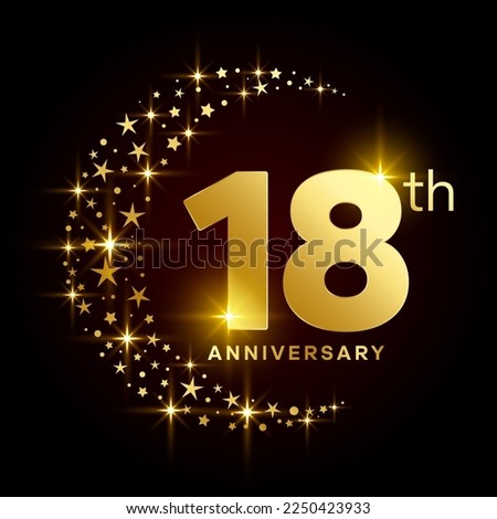 18th Anniversary Template Design Concept for Birthday Celebration Event. Logo Vector Template