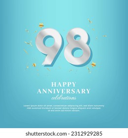 18th anniversary vector template with a golden number and confetti spread on a gradient background