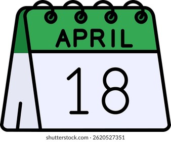 18th of April Line vector Icon Design