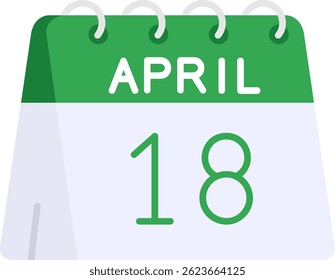 18th of April Line vector Icon Design