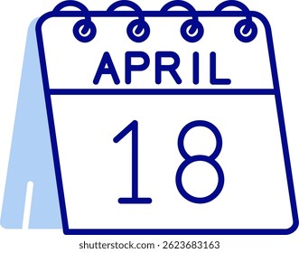 18th of April Line vector Icon Design