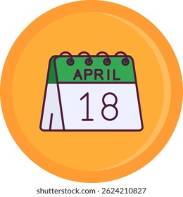 18th of April Line vector Icon Design