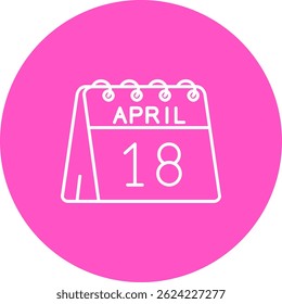 18th of April Line vector Icon Design