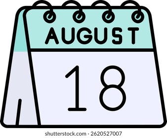 18th of August Line vector Icon Design