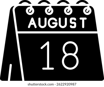 18th of August Line vector Icon Design