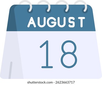 18th of August Line vector Icon Design