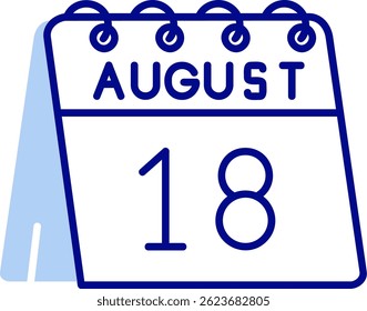18th of August Line vector Icon Design