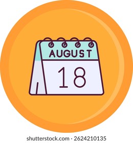 18th of August Line vector Icon Design