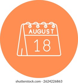 18th of August Line vector Icon Design