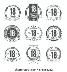 16th Birthday Celebration Set Birthday Badges Stock Vector (Royalty ...