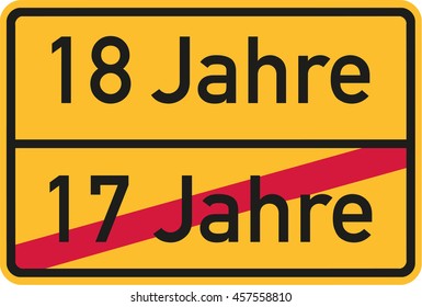 18th birthday - roadsign german