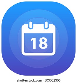 18th Calendar Purple - blue circular UI/UX App Icon / Logo Design