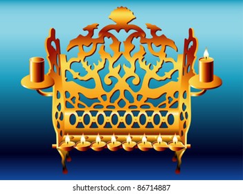 18th Century Poland Hanukkah Menorah.