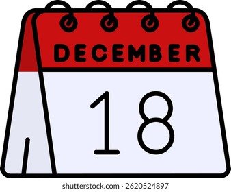 18th of December Line vector Icon Design
