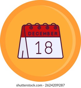 18th of December Line vector Icon Design