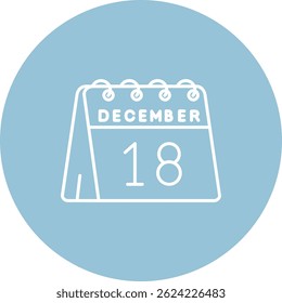 18th of December Line vector Icon Design
