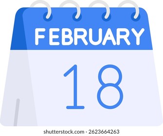 18th of February Line vector Icon Design