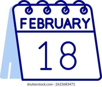 18th of February Line vector Icon Design