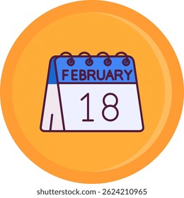 18th of February Line vector Icon Design
