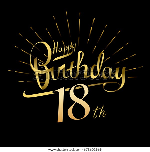 18th Happy Birthday Logo Beautiful Greeting Stock Vector (Royalty Free ...