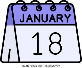 18th of January Line vector Icon Design