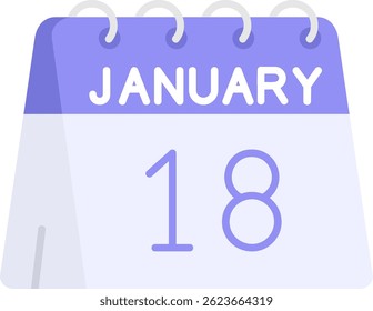18th of January Line vector Icon Design