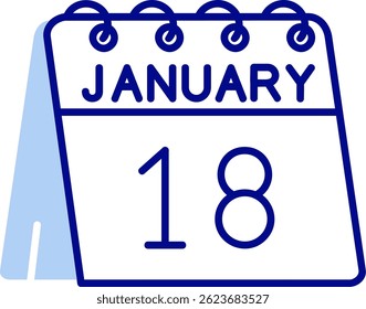 18th of January Line vector Icon Design