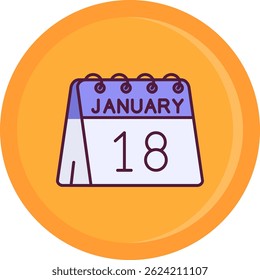 18th of January Line vector Icon Design