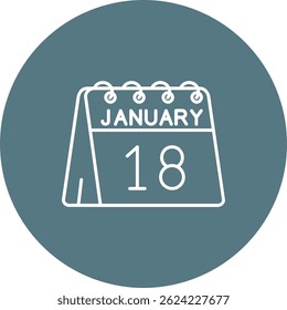 18th of January Line vector Icon Design