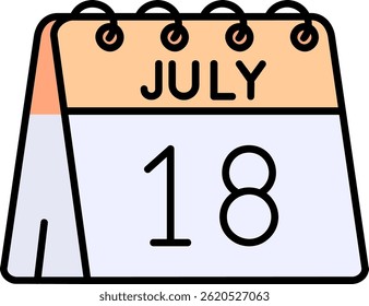 18th of July Line vector Icon Design