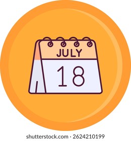 18th of July Line vector Icon Design