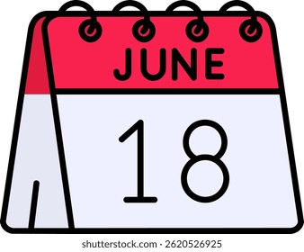 18th of June Line vector Icon Design
