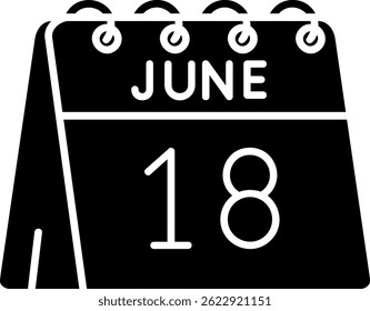 18th of June Line vector Icon Design