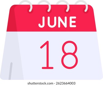 18th of June Line vector Icon Design