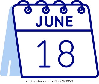 18th of June Line vector Icon Design
