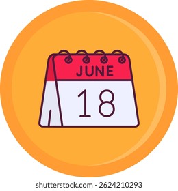 18th of June Line vector Icon Design