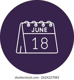 18th of June Line vector Icon Design
