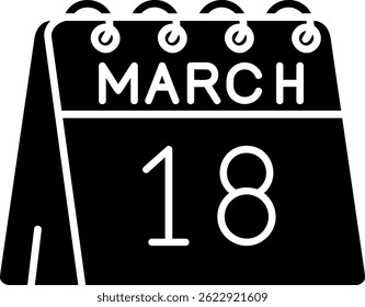 18th of March Line vector Icon Design
