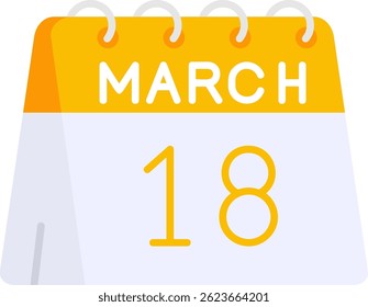 18th of March Line vector Icon Design