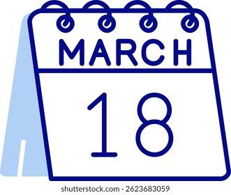 18th of March Line vector Icon Design