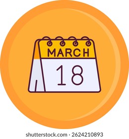 18th of March Line vector Icon Design