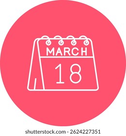 18th of March Line vector Icon Design