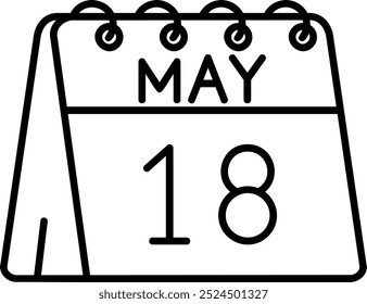 18th of May Line vector Icon Design