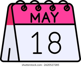 18th of May Line vector Icon Design