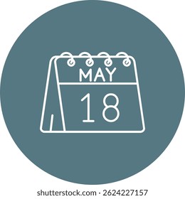 18th of May Line vector Icon Design