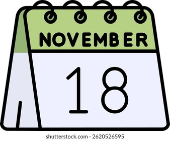 18th of November Line vector Icon Design