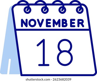 18th of November Line vector Icon Design