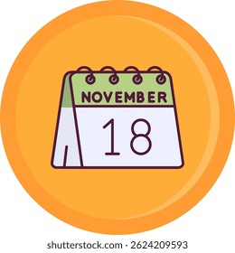 18th of November Line vector Icon Design